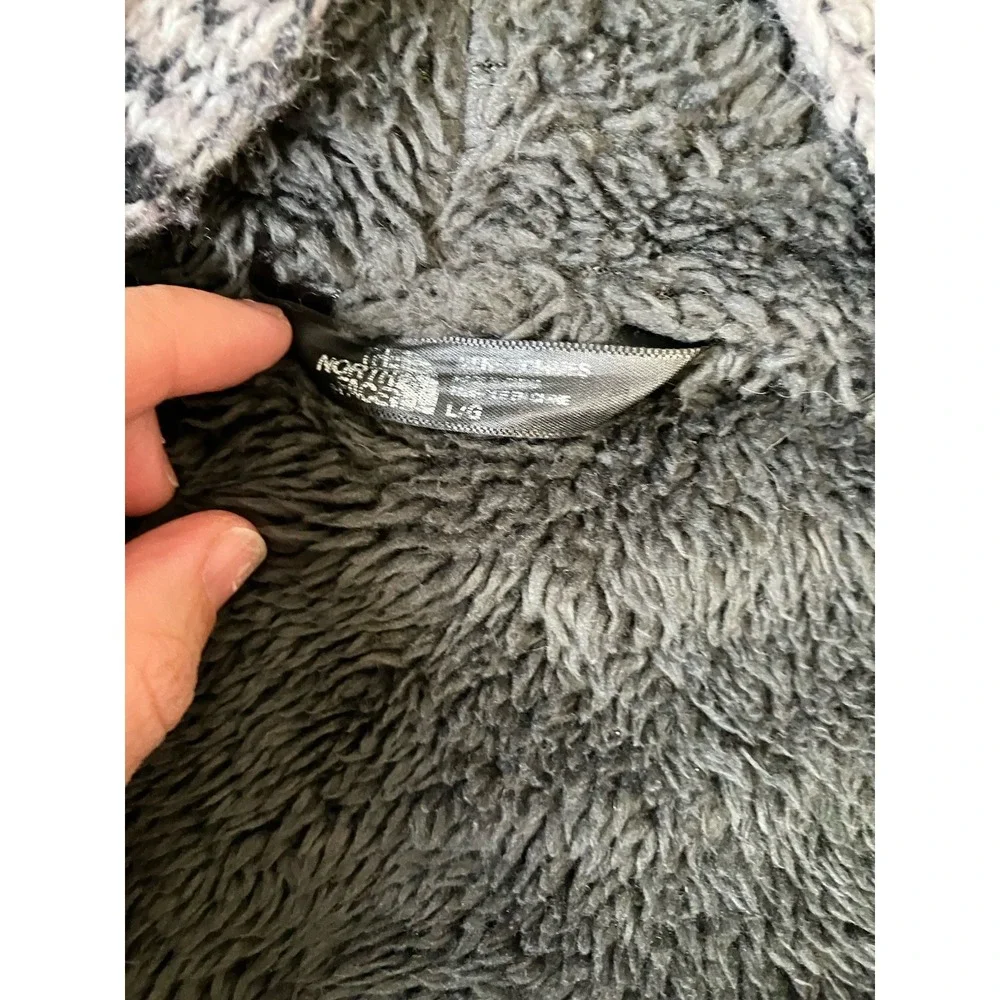 Men's North Face Large Marled Grey/Oatmeal Sweater‎ Fleece Hood Zip-Up Jacket